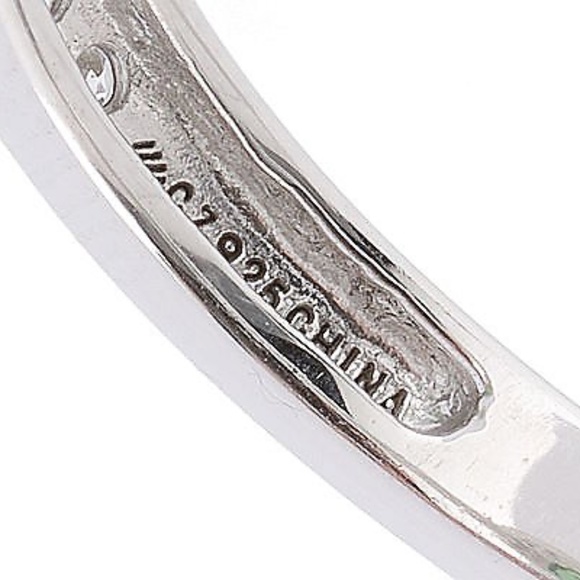 QVC Epiphany Platinum Clad Diamonique Simulated Emerald Ring. 0269 - Picture 4 of 4